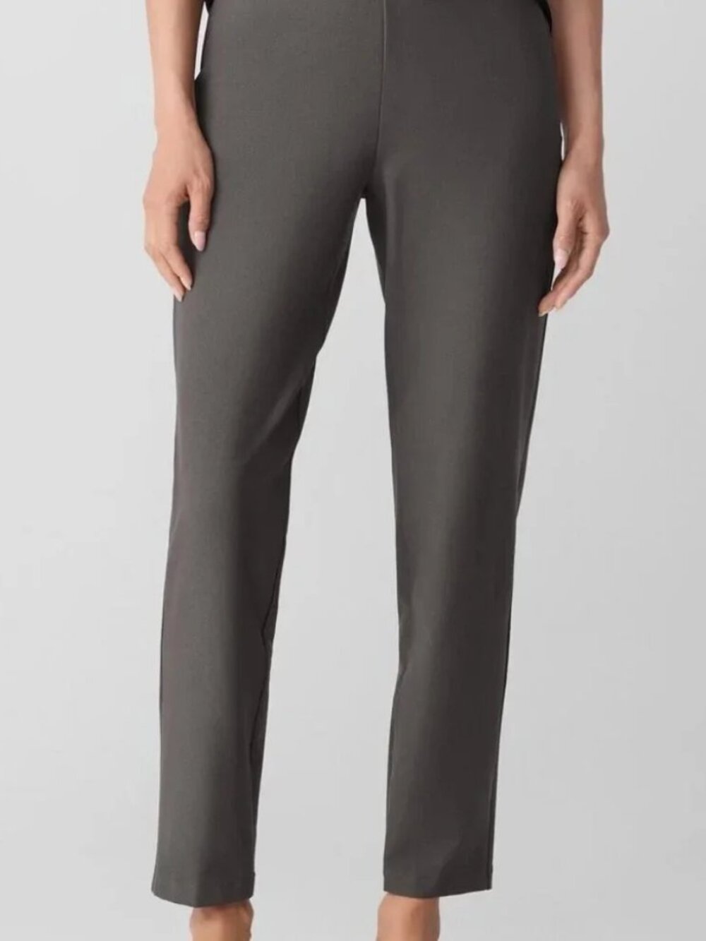 NEW Eileen Fisher Washable Crepe Ankle Pants in RYE gray Size XXS $198